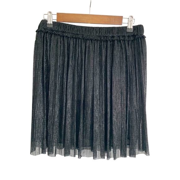 Isabel Marant Étoile Benedicte Metallic Pleated Mini Skirt NWT 38 Black - Picture 2 of 6